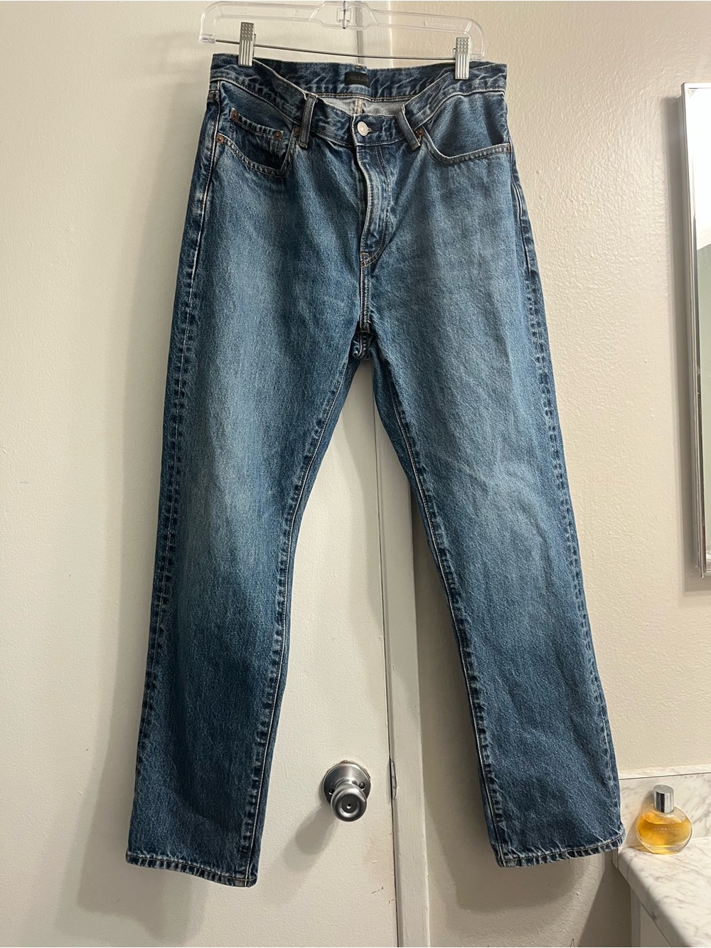 Uniqlo Men’s Straight-Leg Jeans in Medium Blue
